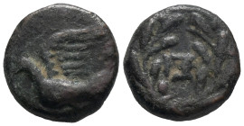 Sikyonia, Sikyon, c. 196-146 BC. Æ Dichalkon (12mm, 2.02g). Dove flying l. R/ ΣI within wreath BCD Peloponnesos 328-329. Near VF