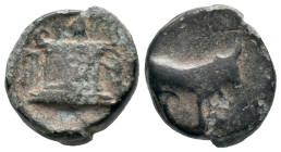 Mysia, Parion, c. 2nd-1st centuries BC. Æ (11mm, 1.03g). Bull standing r. R/ Altar of Parion, garlanded and lit; before, amphora. SNG Arikantürk 674-6...