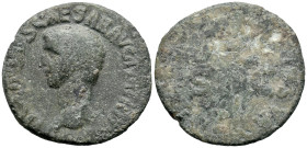 Claudius (41-54). Æ As (29mm, 8,68g). Rome, 41-2. Bare head l. R/ Constantia standing l., raising hand and holding spear. RIC I 95. Fine