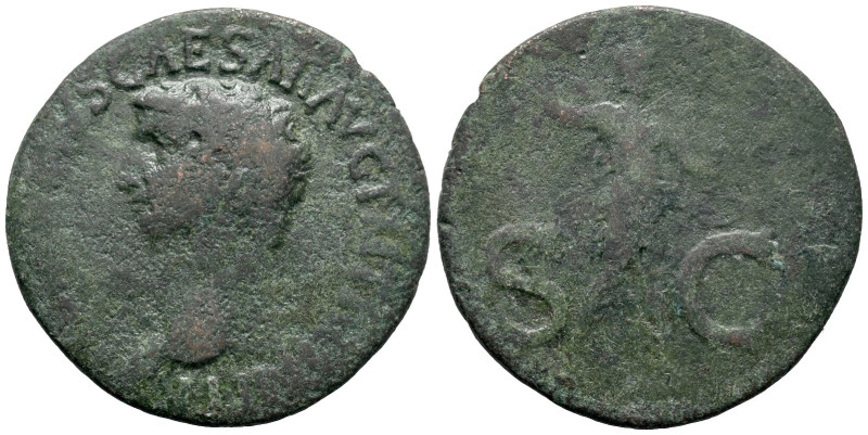 Claudius (41-54). Æ As (28mm, 8.46g). Rome. Bare head l. R/ Minerva standing r.,...