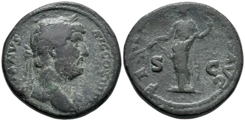 Hadrian (117-138). Æ Sestertius (31mm, 26.23g). Rome, 136. Laureate bust r., sli...