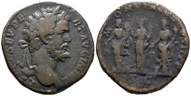 Septimius Severus (193-211). Æ Sestertius (29.20mm, 18.88g). Rome, 194. Laureate...