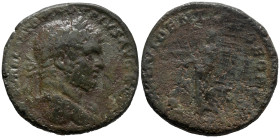 Caracalla (198-217). Æ Sestertius (30mm, 22.50g). Rome, 210-3. Laureate bust r. with slight drapery on l. shoulder. R/ Providentia standing slightly l...