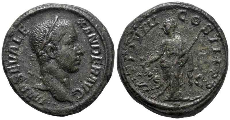 Severus Alexander (222-235). Æ As (26mm, 12.46g). Rome, 229. Laureate head r. R/...