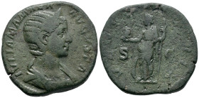 Julia Mamaea (Augusta, 222-235). Æ Sestertius (29mm, 17.93g). Rome, 231. Draped bust r., wearing stephane. R/ Venus standing l., holding helmet and sc...