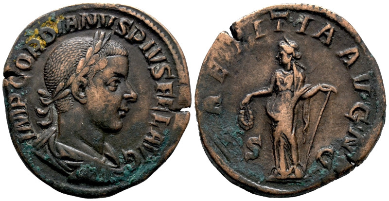 Gordian III (238-244). Æ Sestertius (30mm, 21.15g). Rome, 241-4. Laureate, drape...