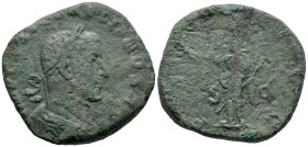 Gallienus (253-268). Æ Sestertius (28mm, 16.35g). Rome, 253. Laureate and draped bust r. R/ Pax standing l., holding branch and sceptre. RIC V 231. Fi...