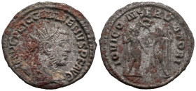 Gallienus (253-268). Antoninianus (22mm, 3.45g). Samosata, 260. Radiate, draped and cuirassed bust r. R/ Gallienus standing r., receiving globe from J...