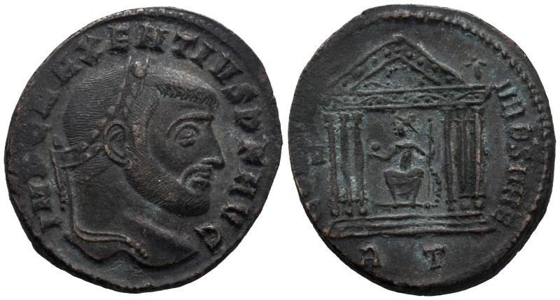 Maxentius (306-312). Æ Follis (26.5mm, 7.22g). Rome, 308-310.. Laureate head r. ...