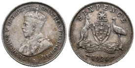 Australia. George V (1910-1936). 6 Pence 1926 (19mm, 2.80g). Edgar Bertram MacKennal, engraver. KM# 25; M# 1563. VF