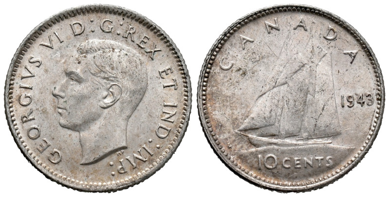 Canada. Royal Canadian Mint of Ottawa. George VI (1936-1952). 10 Cents 1943 (18m...