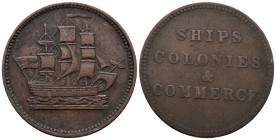 Canada. Canadian provinces. Prince Edward Island. Merchant token. 1/2 Penny 1830-5 (26mm, 5g). Ships, Colonies and Commerce . Thomas Halliday (c.1780–...