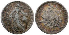 France. Third Republic (1870-1940). Monnaie de Paris, Paris. 50 Centimes 1899 (18mm, 2.41g). Louis-Oscar Roty (1846-1911), engraver. KM# 854; N# 691. ...
