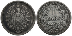 Germany. German Empire (1871-1948). Berlin mint. Wilhelm I (1871-1888). 1 Mark 1874 (24mm, 5.73g). KM# 7; N# 7031. Near VF