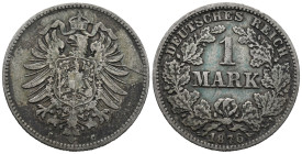 Germany. German Empire (1871-1948). Frankfurt am Main mint. Wilhelm I (1871-1888). 1 Mark 1876 (24mm, 5.41g). KM# 7; N# 7031. VF
