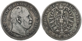 Germany. German States. Kingdom of Prussia. Berlin mint. Wilhelm I (1861-1888). 2 Mark 1876 A (28mm, 10.87g). KM# 506; N# 5810. VF