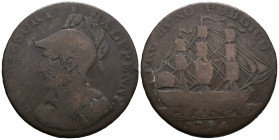 Great Britain. United Kingdom. Kempson & Son, Birmingham. Merchant token. 1/2 Penny 1794 (29mm, 9.77g). Hampshire - Gosport - Sir Bevois. Thomas Wyon ...