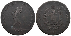 Great Britain. United Kingdom. Merchant token. 1/2 Penny 1793 (29.5mm, 9.13g). Lancashire - Manchester. DH# 135; N# 53480. Near VF
