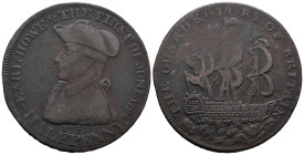 Great Britain. United Kingdom. Merchant token. 1/2 Penny 1795 (29mm, 9.74g). Hampshire - Emsworth - Earl Howe. DH# 29; N# 232962. VF