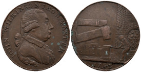 Great Britain. United Kingdom. Soho Mint, Handsworth, England. Merchant token. 1/2 Penny 1793 (29mm, 10.38g). Warwickshire – Wilkinson - Forge. DH# 37...