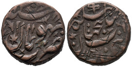India, Bhopal. 1/2 Anna 1302-1306 (23mm, 15.33g). KM Y 17.1. Scratches, VF