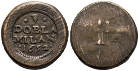 Italy. Italian States, Duchy of Milan. Charles II (1676-1700) King of Spain and Duke of Milan. Coin Weight for gold Doppia (DOBLA MILAN)1682 (24.5mm, ...