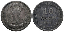 Italy. Italian States. Napoleonic Kingdom of Italy. Milan mint. Napoleon I (1805-1814). 10 Centesimi 1813 (18.20mm, 0.96g). Luigi Manfredini, engraver...