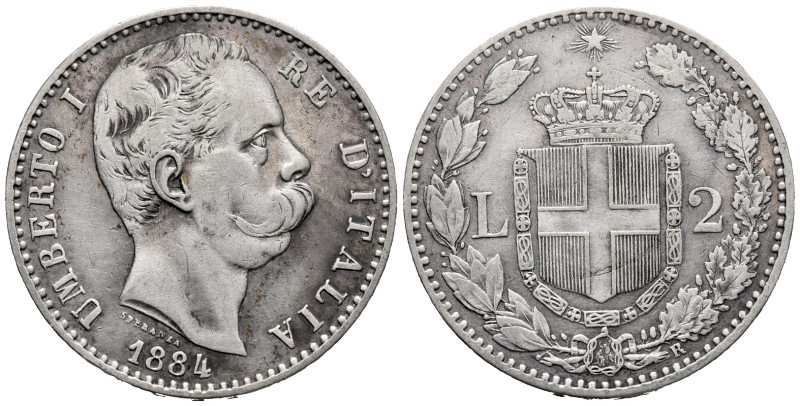 Italy. Rome mint. Umberto I (1878-1900). 2 Lire 1884 (27mm, 9.88g). Filippo Sper...