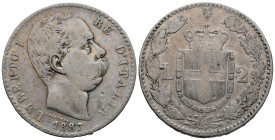 Italy. Rome mint. Umberto I (1878-1900). 2 Lire 1887 (27mm, 9.78g). Filippo Speranza, engraver. KM# 23; N# 7565. VF