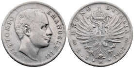 Italy. Rome mint. Vittorio Emanuele III (1900-1946). 1 Lira 1907 (23mm, 4.87g). Filippo Speranza, engraver. KM# 32; N# 6573. VF