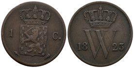 Netherlands. Royal Dutch Mint, Utrecht. Willem I (1815-1840). 1 Cent 1823, torch privy mark (22mm, 3.38g). David van der Kellen, engraver. KM# 47; Sch...