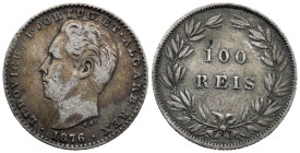 Portugal. Imprensa Nacional - Casa da Moeda, Lisbon. Luís I (1861-1889). 100 Réis 1876 (20mm, 2.43g). Frederico Augusto de Campos, engraver. KM# 510; ...