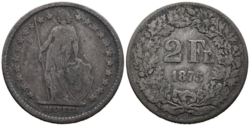 Switzerland. Federal State (1848-date). Bern mint. 2 Franc (Helvetia standing) 1...