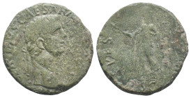 Claudius (41-54). Æ Sestertius (31mm, 16.15g). Rome, 41-2. Laureate head r. R/ Spes advancing l., holding flower and raising hem of skirt. RIC I 99. F...