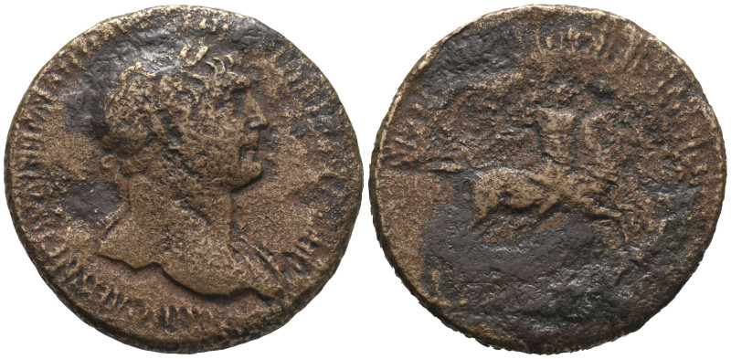 Trajan (98-117). Æ Sestertius (33mm, 17.88g). Rome, c. 104/5-107. Laureate bust ...