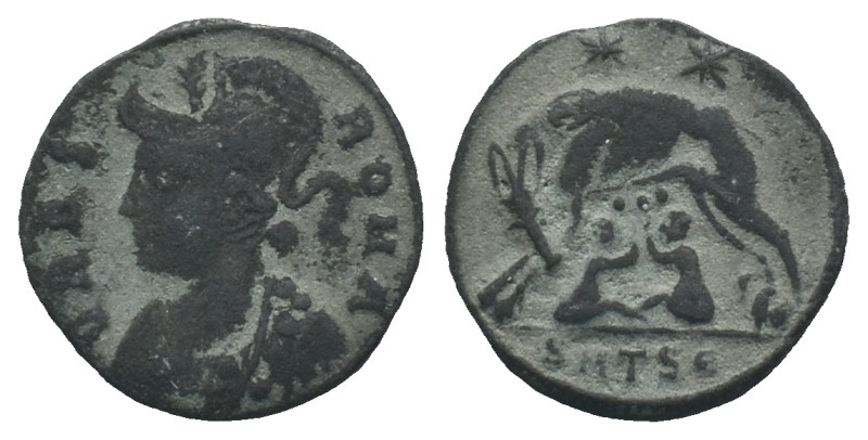 Commemorative Series, 330-354. Æ Follis (18mm, 2.47g). Thessalonica, 330-3. Helm...