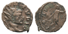Barbarous Radiate, imitating Divus Claudius II (18mm, 3.29g). Radiate head r. R/ Jupiter standing l. Near VF