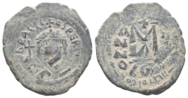 Heraclius (610-641). Æ 40 Nummi (33mm, 12.33g). Constantinople, year 2(?). Crown...