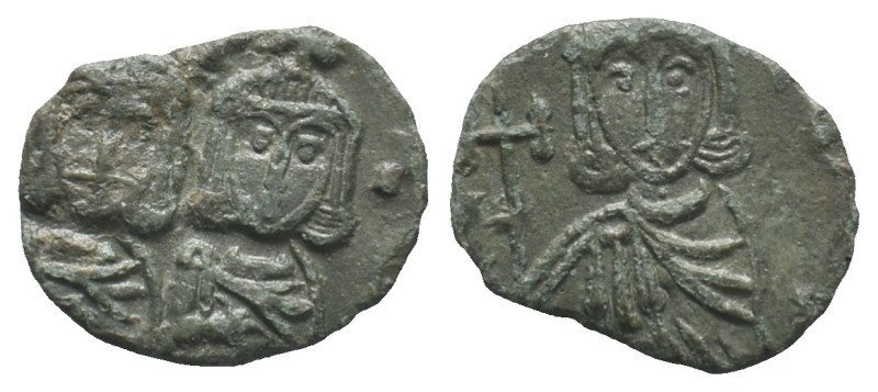 Constantine V with Leo IV (741-775). Æ 40 Nummi (18.5mm, 1.59g). Syracuse, 751-7...