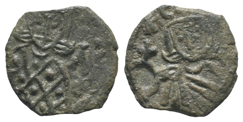 Leo V and Constantine (813-820). Æ 40 Nummi (19mm, 3.22g). Syracuse. Crowned fac...