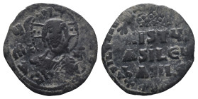 Anonymous, time of John I (969-976). Æ 40 Nummi (26mm, 6.97g). Constantinople. Facing bust of Christ Pantokrator. R/ Legend in four lines. DOC A1; Sea...