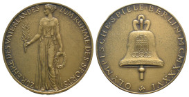 Germany. 1936 Olympic Games Table Medal (37mm, 22.30g). Good VF