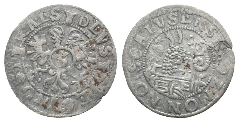 Switzerland, Schaffhausen. 3 Kreuzer 1597 (22mm, 1.91g). VF