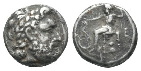 Thessaly, Kierion, mid 3rd century BC. Replica of AR Drachm (17mm, 6.08g). Laureate head of Zeus r. R/ Youthful Asklepios seated l., holding long scep...