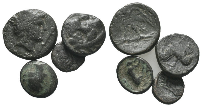 Lot of 4 Greek Æ coins, to be catalog. LOT SOLD AS IS, NO RETURN