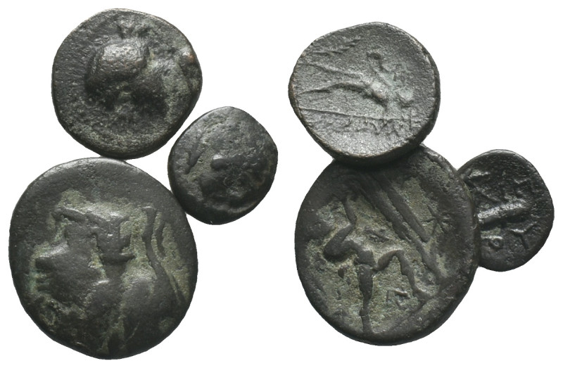 Lot of 3 Greek Æ coins, to be catalog. LOT SOLD AS IS, NO RETURN