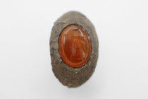 Roman Silver Ring with Intaglio  Winged Victory, Circa  End of 1st, 2nd Century AD