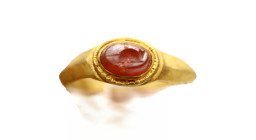 Roman Gold Ring with Dormouse Intaglio, Circa 1st Century AD