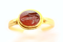 Roman Gold Ring with Eagle ,Circa 1st - 2nd Century AD