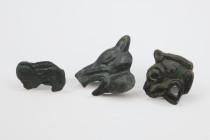 Scythian Bronze Animal Mount Group (3),  Circa 5th-3rd century BC